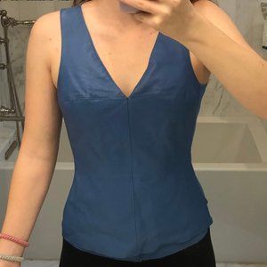 Light blue Bailey 44 leather tank top